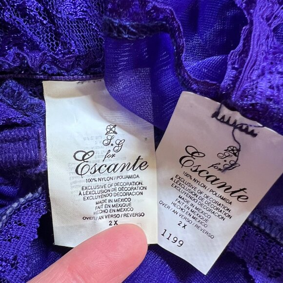 Purple Lace Babydoll Bustier Lingerie Duster Ruffles Sexy Y2K Goth Push Up Large - Picture 13 of 16